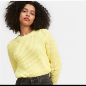 Everlane Chunky Knit Crew Neck Yellow Sweater